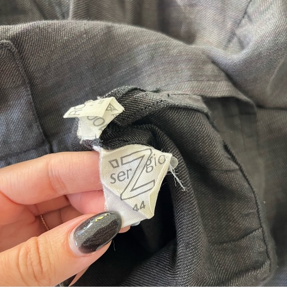 [sergio z] 100% linen leather trim strong shoulder lightweight bomber jacket 44 - Picture 6 of 8